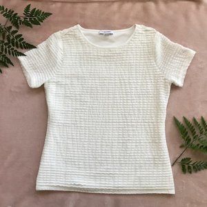 Calvin Klein white ruffle shirt